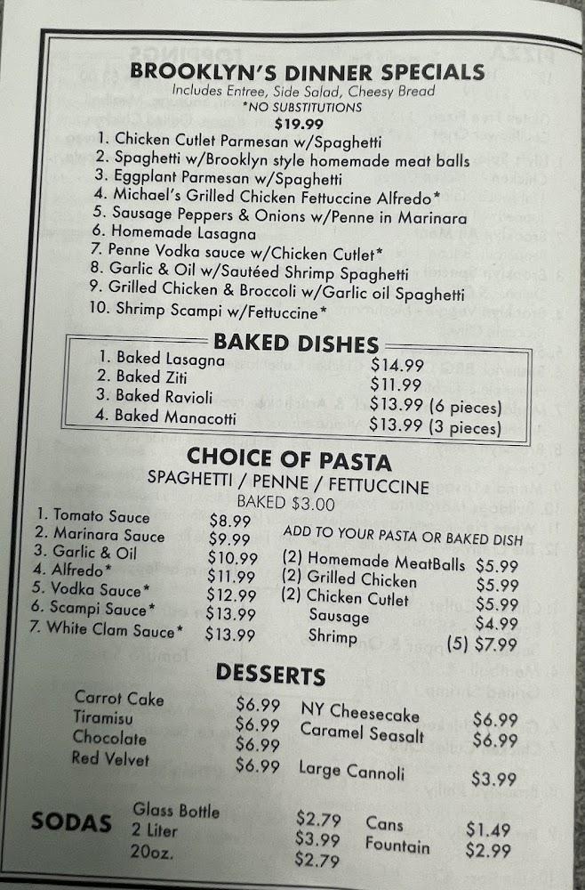 Brooklyn Pizza Menu image 2