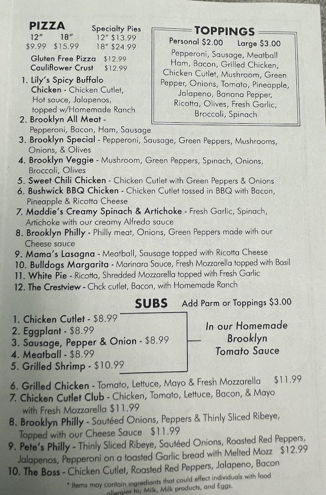 Brooklyn Pizza Menu image 3